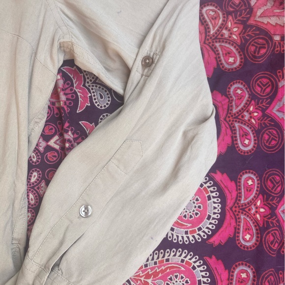 GoSilk 100% Silk LongSleeves Cuffs Button Down Collared Tan Office Dress Shirt - Picture 12 of 16